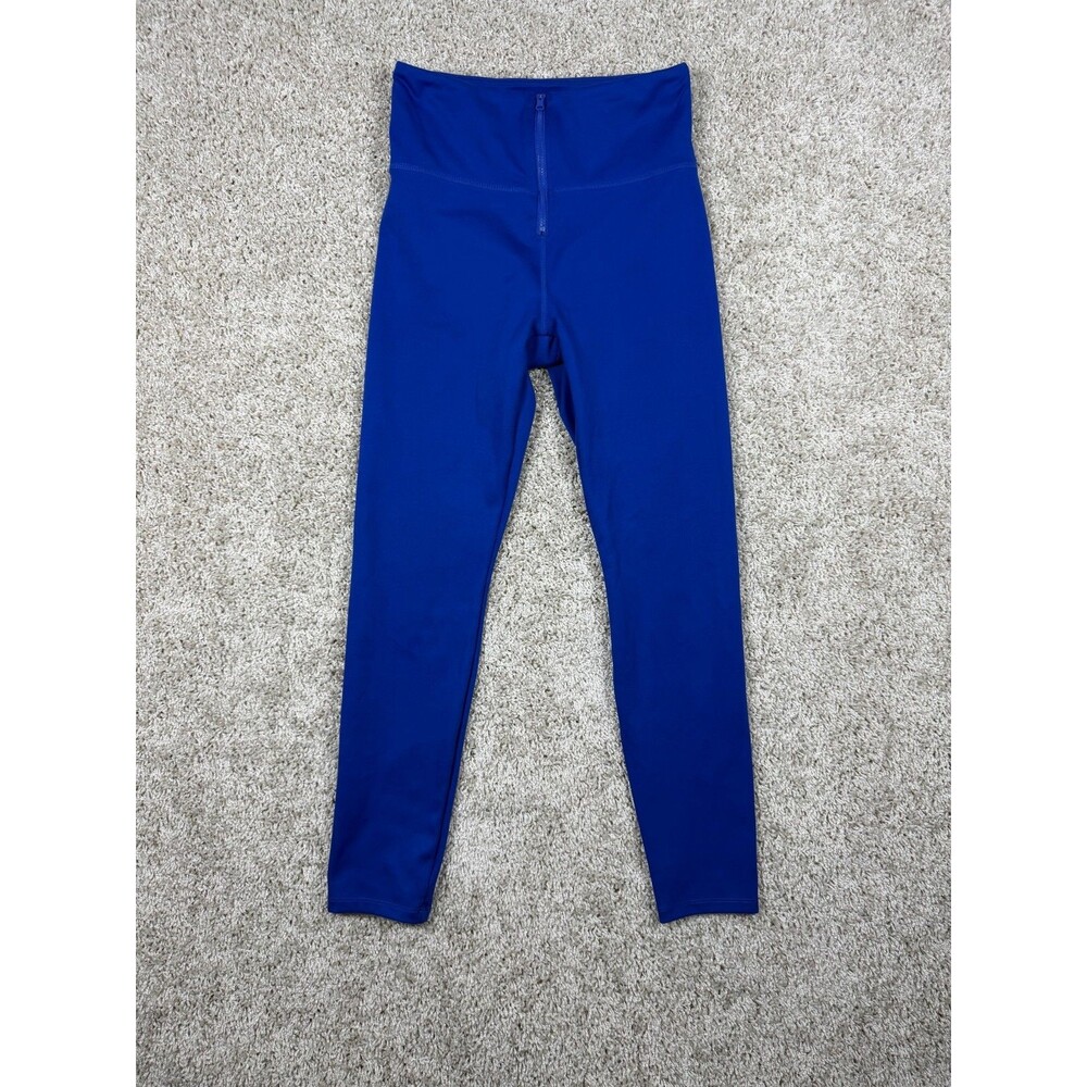 Cycle House Womens Blue High Rise Zip Front Leggings Size Small